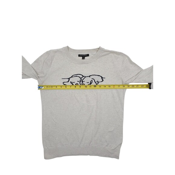 Banana Republic Intarsia Sleeping Puppies Dog Cotton Sweater Preppy Small READ - Picture 8 of 12